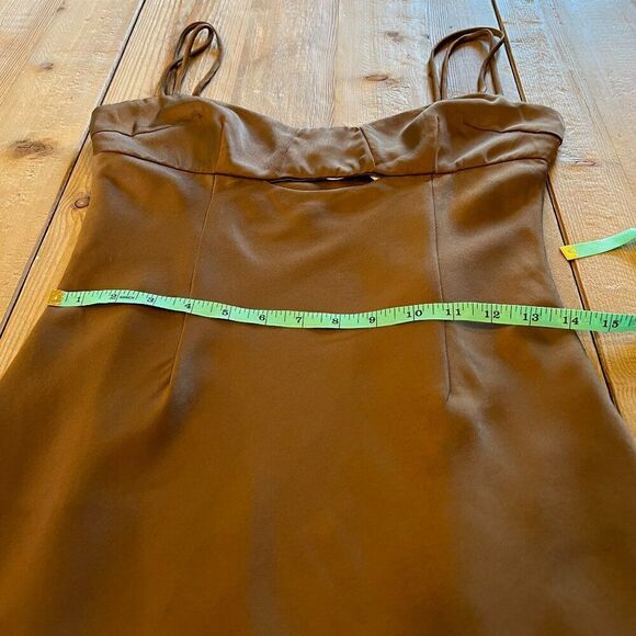 Meshki Ayla Chocolate Satin Cut out Mini Dress Size Small NWT - Picture 12 of 14